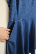 Kardashian Kollection Blue Fit & Flare Dress with Pockets | XL