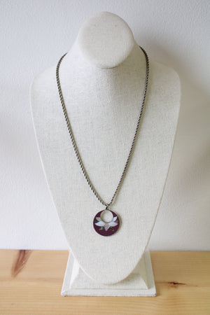 Abalone Mother Of Pearl Medallion Necklace