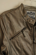 Wet Seal Gold Metallic Motorcycle Style Jacket | XL