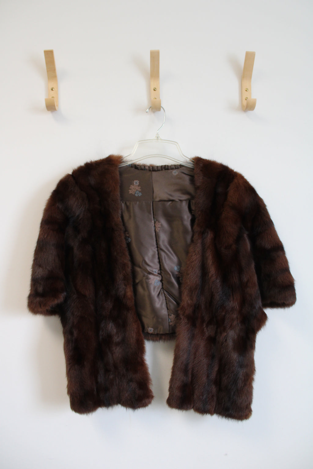 Vintage Brown Genuine Fur Shawl