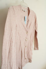 NEW LOFT Pink Speckled Button Down Cardigan | XXS Petite