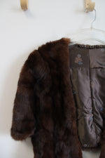 Vintage Brown Genuine Fur Shawl