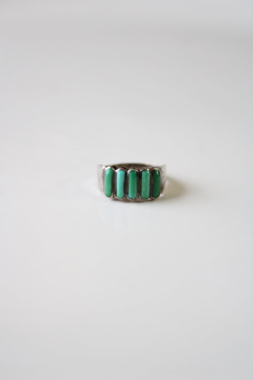 Blue Green Turquoise Sterling Silver Ring | Size 7