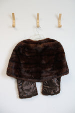 Vintage Brown Genuine Fur Shawl