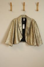 NEW Chicos Textured Gold Bolero Jacket | XL