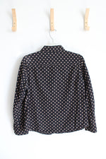Foxcroft Black & Tan Square Patterned Button Down Top | 8P