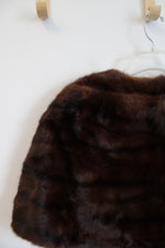 Vintage Brown Genuine Fur Shawl