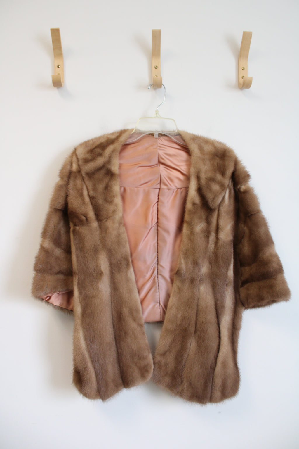 Vintage Light Brown Genuine Fur Shawl