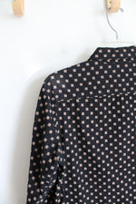 Foxcroft Black & Tan Square Patterned Button Down Top | 8P
