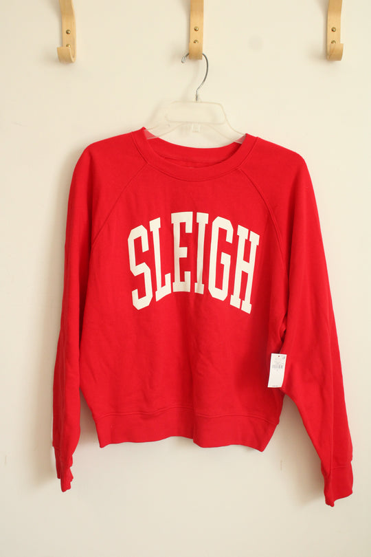 NEW Old Navy Red Sleigh Oversized Sweatshirt | S