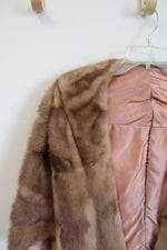 Vintage Light Brown Genuine Fur Shawl
