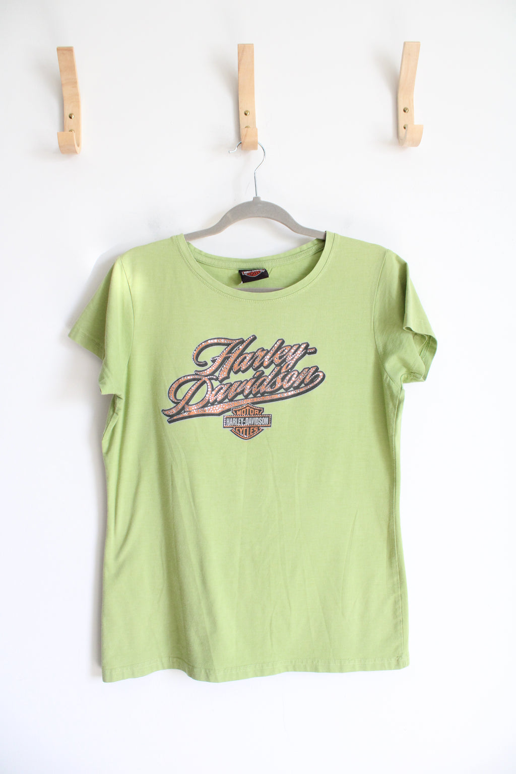 Harley-Davidson Jamaica Green Bedazzled Shirt | L