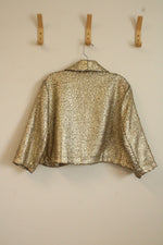 NEW Chicos Textured Gold Bolero Jacket | XL
