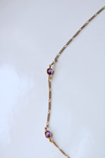 14K Yellow Gold Amethyst Necklace
