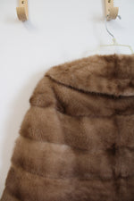 Vintage Light Brown Genuine Fur Shawl