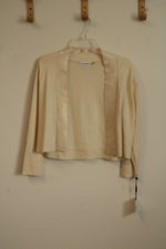 NEW Calvin Klein Off-white Sweater Shrug with Sequin Collar | L