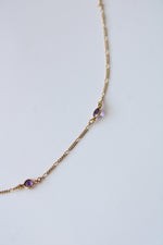 14K Yellow Gold Amethyst Necklace