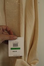 NEW Calvin Klein Off-white Sweater Shrug with Sequin Collar | L