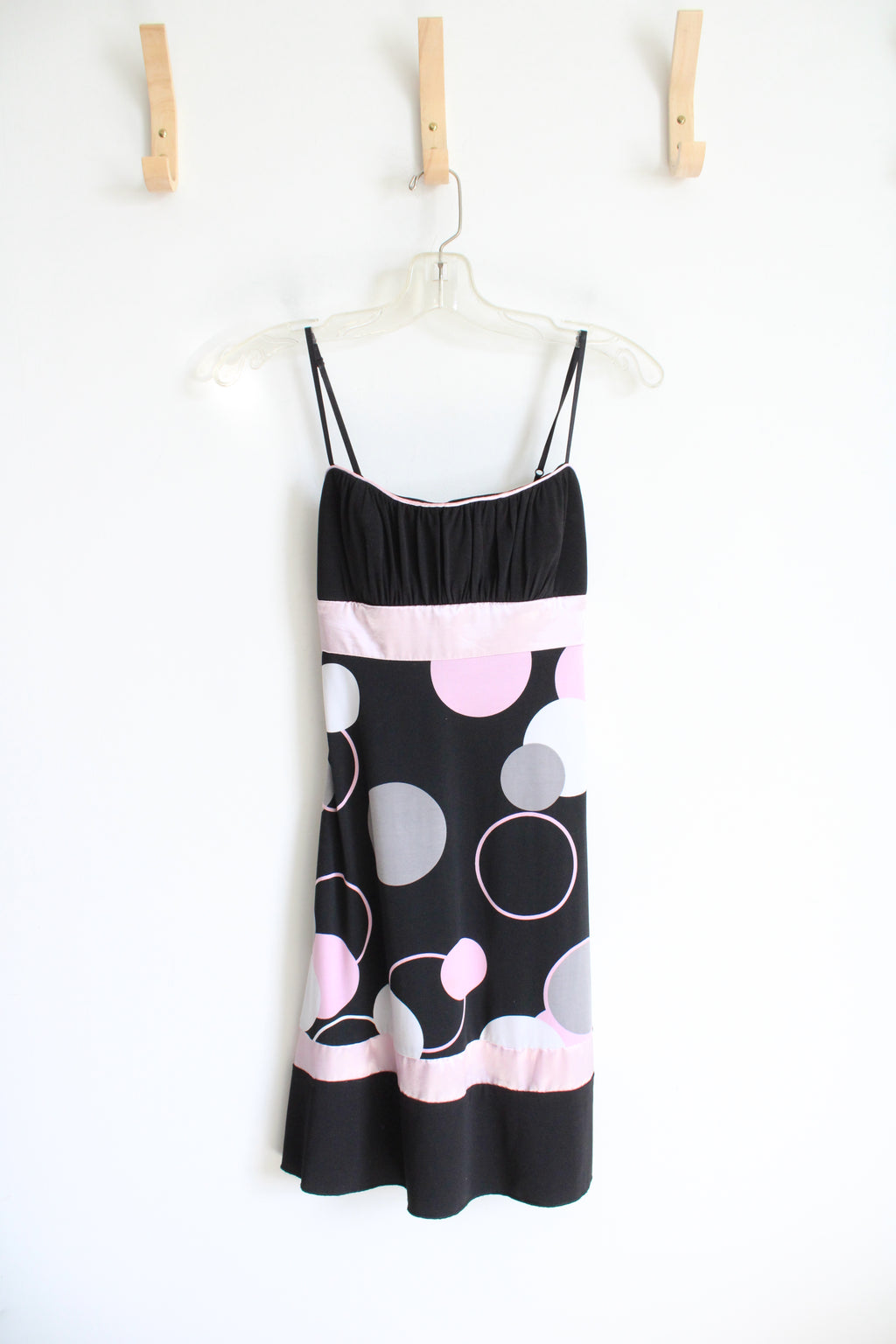 Trixxi Black Pink & White Dotted Dress | S