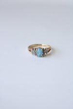 14K Yellow Gold Blue Topaz Ring | Size 6