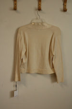 NEW Calvin Klein Off-white Sweater Shrug with Sequin Collar | L