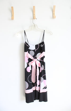 Trixxi Black Pink & White Dotted Dress | S
