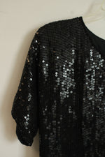 Royal Feelings Black Sequin Silk Top | L