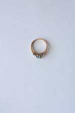 14K Yellow Gold Blue Topaz Ring | Size 6