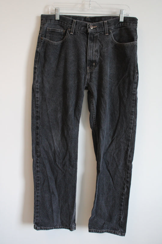 Faded Glory Black Wash Relaxed Fit Jeans | 34X32
