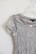 NEW Banana Republic Gray Lace Top | XS Petite