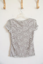 NEW Banana Republic Gray Lace Top | XS Petite