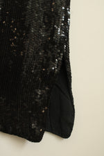 Royal Feelings Black Sequin Silk Top | L