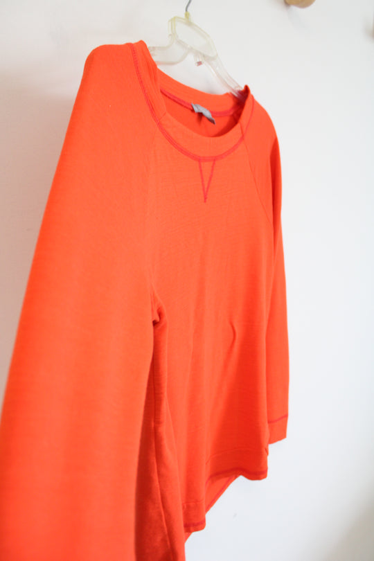 T By Talbots Orange Pullover Sweatshirt | M