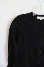 NEW LOFT Black Button Down Cotton Cardigan | XXS Petite