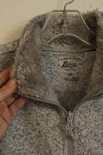 Bass Gray Zip-up Vest with Fleece Collar Lining | M