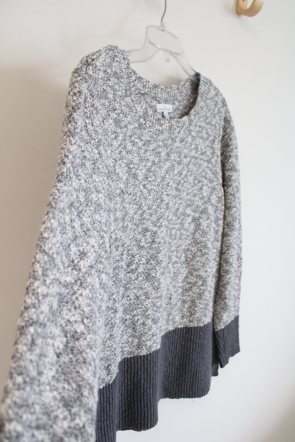 Bean Signature Gray Speckled Cotton Linen Blend Sweater | M