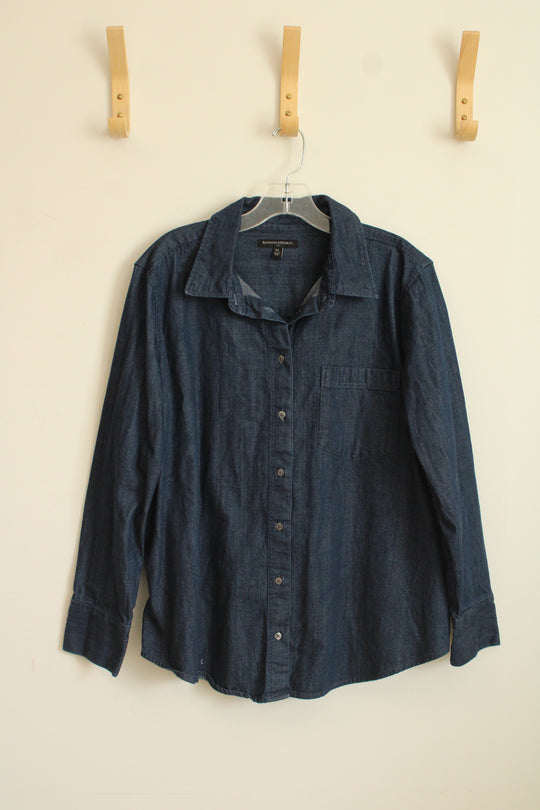 Banana Republic Dark Wash Denim Button up Shirt | XL