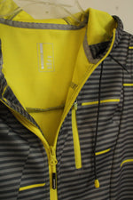 Mondetta Gray with Neon Yellow Zip up Hooded Sweatshirt | M