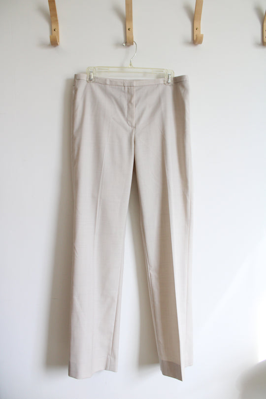 Elie Tahari Cream Wool Blend Trouser Pants | 10
