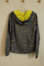 Mondetta Gray with Neon Yellow Zip up Hooded Sweatshirt | M