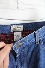 L.L. Bean Vintage Original Fit Relaxed Flannel Lined Jeans | 16 Reg