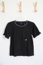 NEW LOFT Black Elastic Sleeve Top | XXS Petite