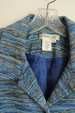 Coldwater Creek Blue Printed Tweed Blazer | M
