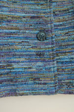 Coldwater Creek Blue Printed Tweed Blazer | M