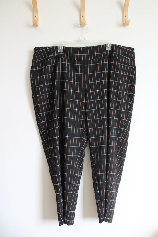 Zac & Rachel Black Tan & Purple Windowpane Plaid Pants | 24W