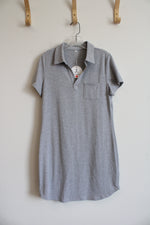 Anrabess Gray Short-Sleeved Quarter Button Top | S