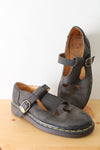 Vintage Dr Martens Mary Jane 8062 Suede T Strap Black Shoes | Size 6