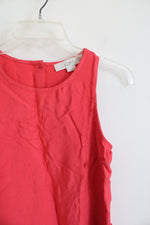 NEW LOFT Pink Button Down Tank Top | XXS Petite