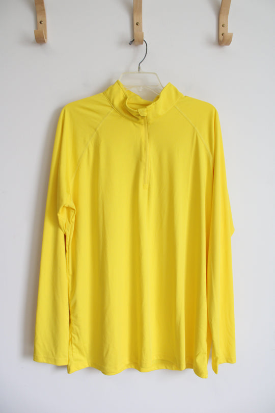 Yellow 1/4 Zip Athletic Sweatshirt | XL