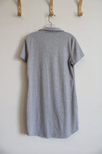 Anrabess Gray Short-Sleeved Quarter Button Top | S